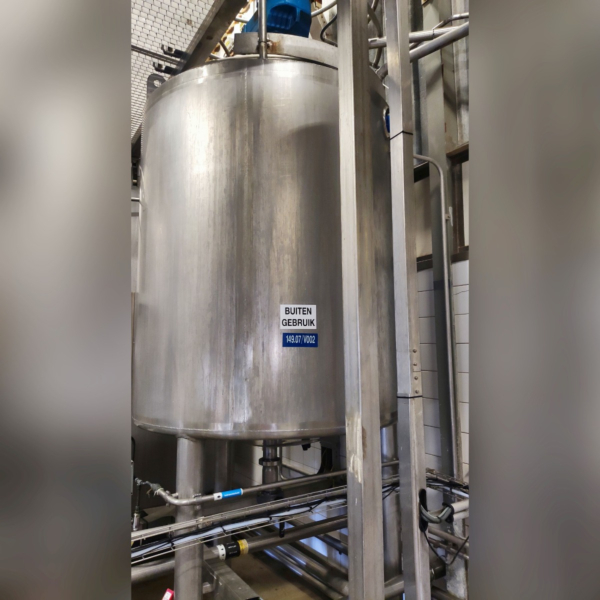 1,500-liter insulated storage tank made of stainless steel AISI 904L 1.4539