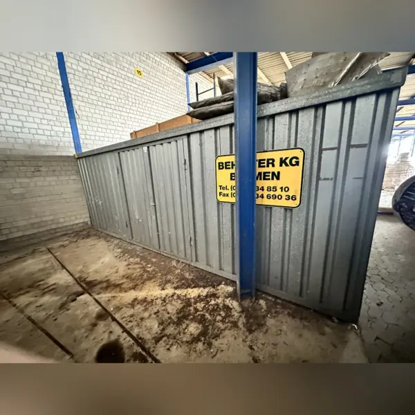 Used 12 m² material container made of galvanised trapezoidal sheet metal 