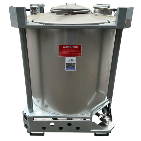 Contenedor de acero inoxidable 304 de 1000 litros nuevo a estrenar con orificio para la mano adicional (apto para alimentos)