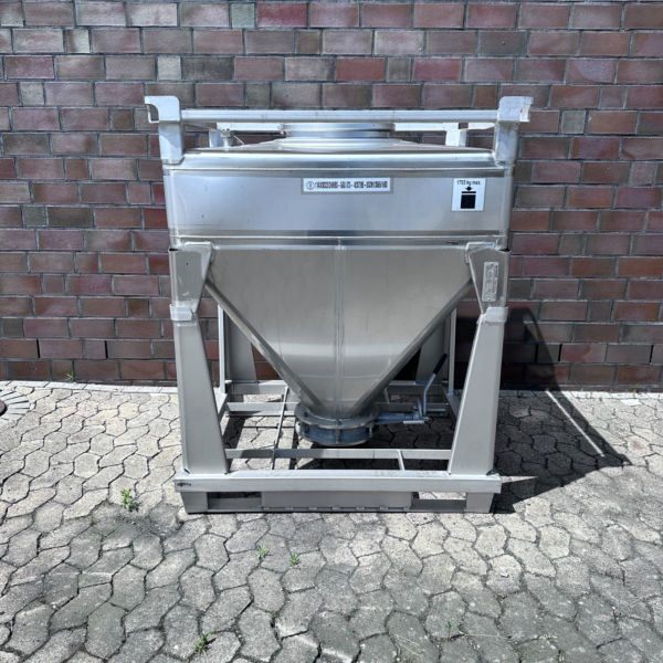 Contenitore per rinfuse IBC da 700 litri inutilizzato in acciaio inox 304