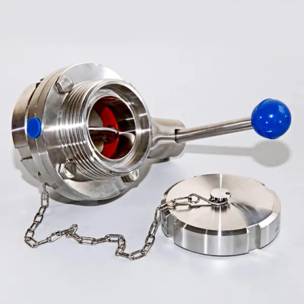 Rubinetto a disco DN 50 DIN11851 con tappo in acciaio inox