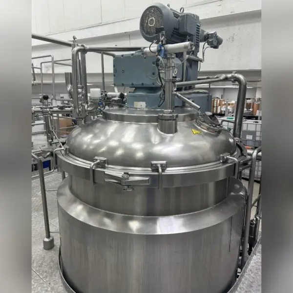 3450 Liter heiz-/kühlbarer Becomix Prozesskessel aus V2A mit Ankerrührwerk