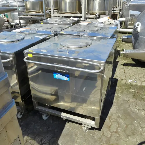 735 liter mobile rectangular tank, Aisi 304