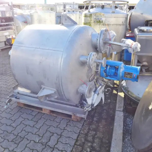 1356 liter pressure vessel with blade stirrer, AISI316