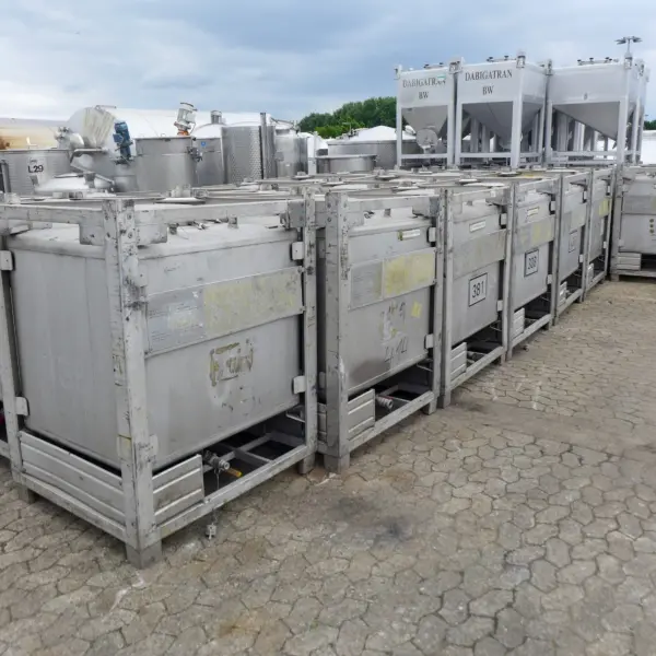 Contenitore IBC da 1000 litri in acciaio inox 304 con telaio in acciaio inox