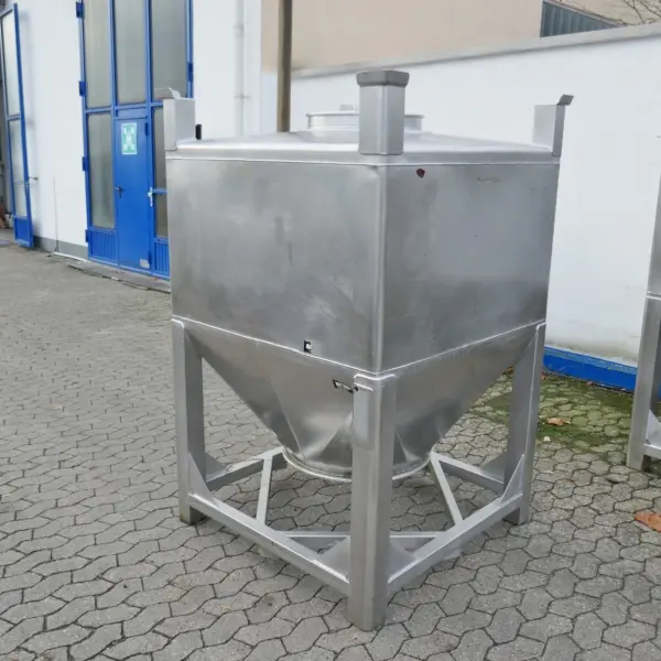 Serbatoio per rinfuse da 1500 litri in acciaio inox 316