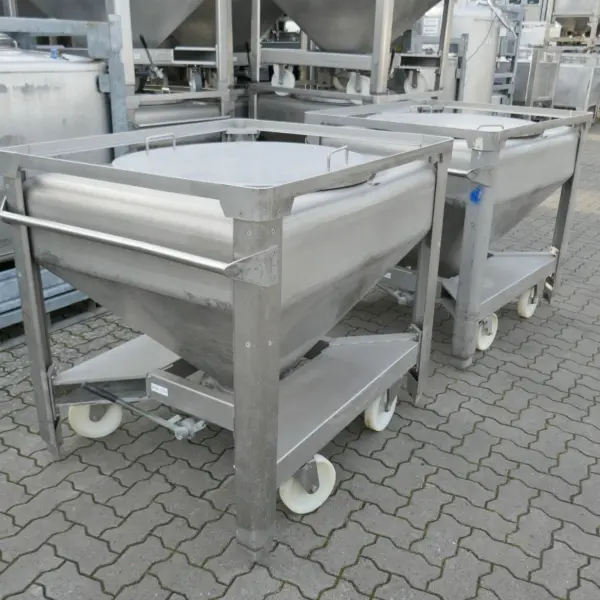 Serbatoio mobile per rinfuse da 570 litri in acciaio inox 304