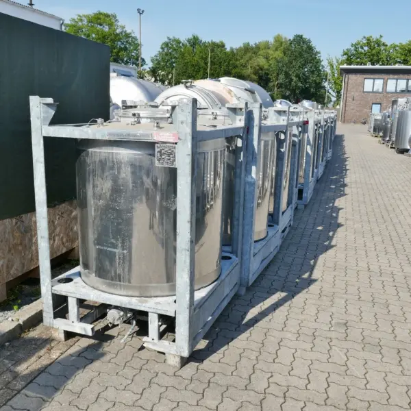 Contenedor redondo IBC de 1000 litros en acero inoxidable 304