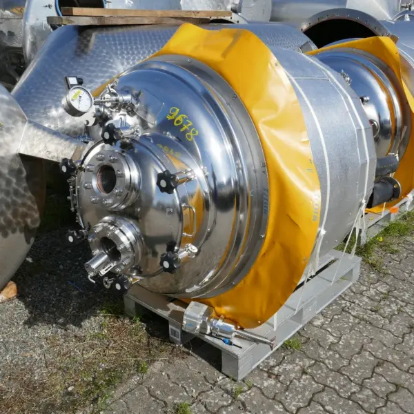 885 Liter heiz-/kühlbarer Druckbehälter aus V4A mit Magnetrührwerk und Wägezellen