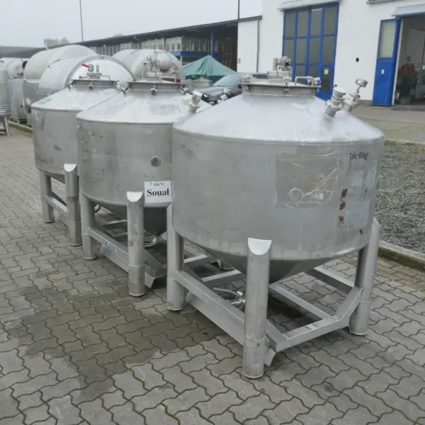 800 Liter konischer Pharma-Container aus V4A
