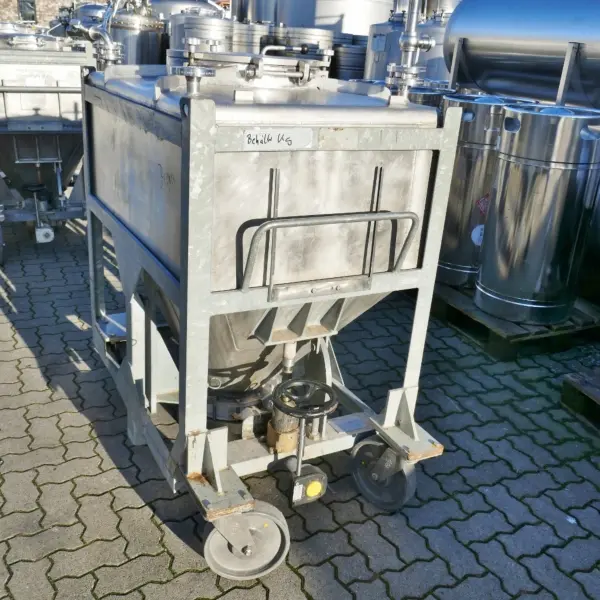 630 Liter fahrbarer Konuscontainer aus V4A