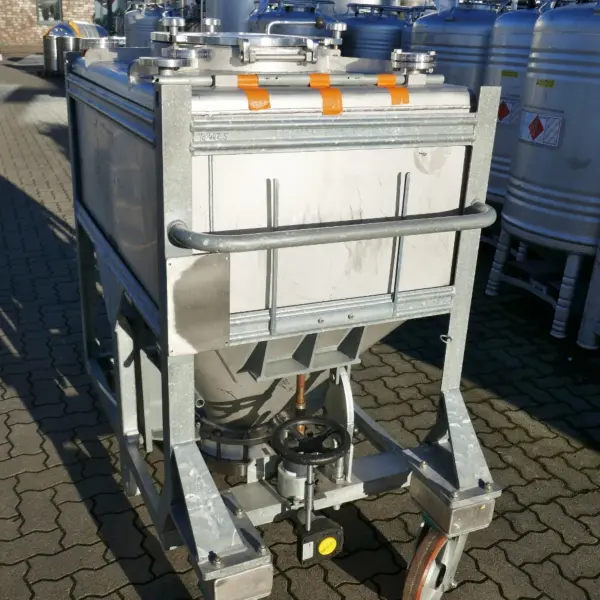 670 Liter fahrbarer Konuscontainer aus V4A