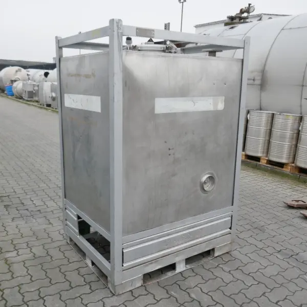 Contenedor IBC calefactable/refrigerable de 1000 litros en acero inoxidable 304