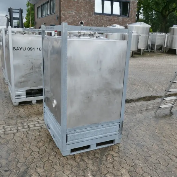 1000 liter heat-/coolable IBC container, Aisi 304