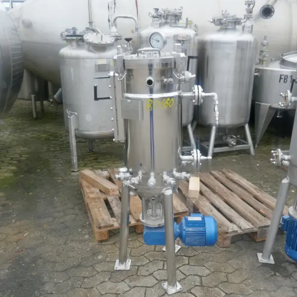 72 Liter temperierbarer Bioreaktor / Fermenter aus V4A mit Bodenrührwerk