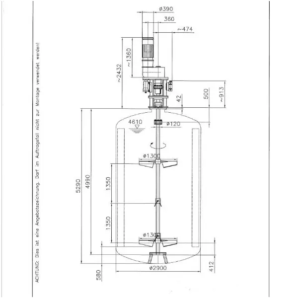 Unused Ekato blade stirrer, AISI316 (ex-proof)
