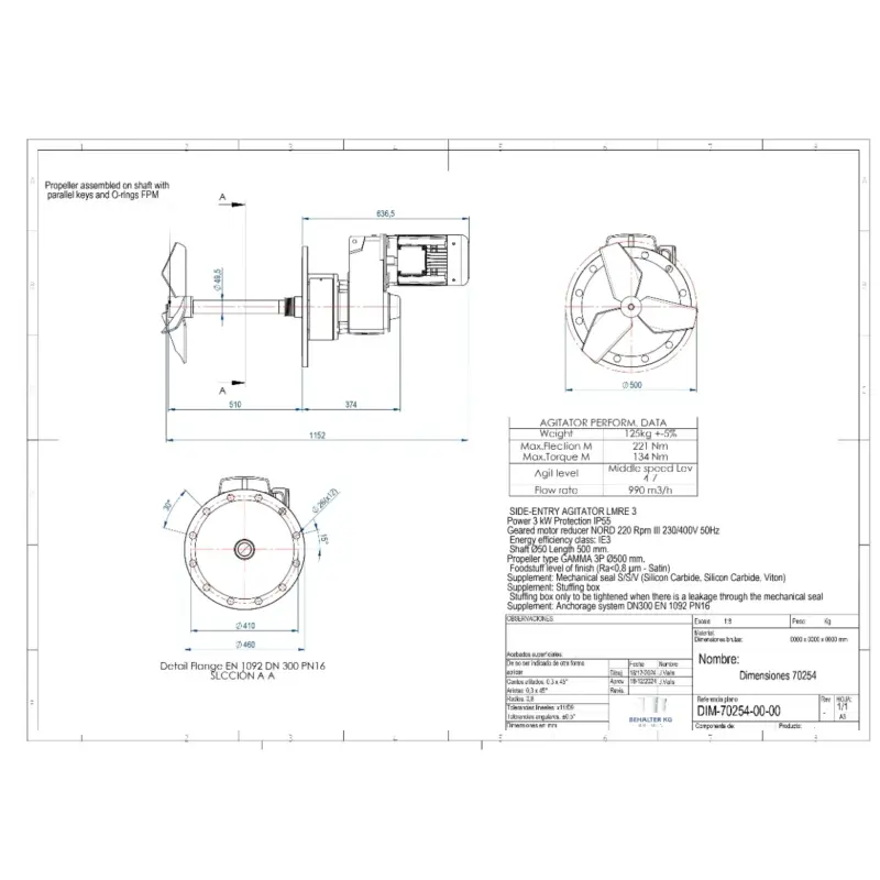 Agitatore a elica nuovo di zecca da 3,0 kW / 220 rpm FIT