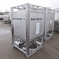 2000 liter bulk container, Aisi 304