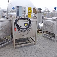 1000 liter agitator container, Aisi 304 with jet stream mixer
