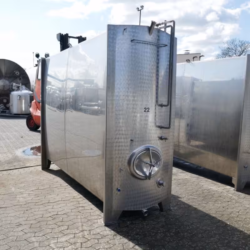 6050 kühlbarer kubischer Lagertank aus V2A mit 2 inneren Kühlplatten