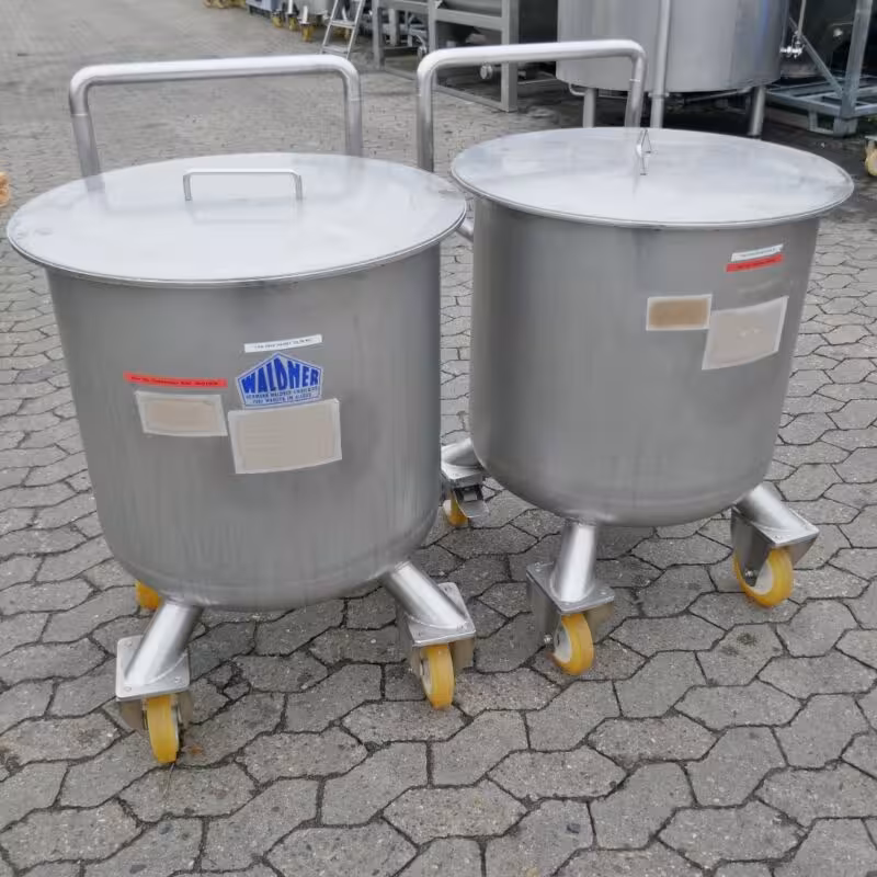140 Liter fahrbarer Behälter aus V4A