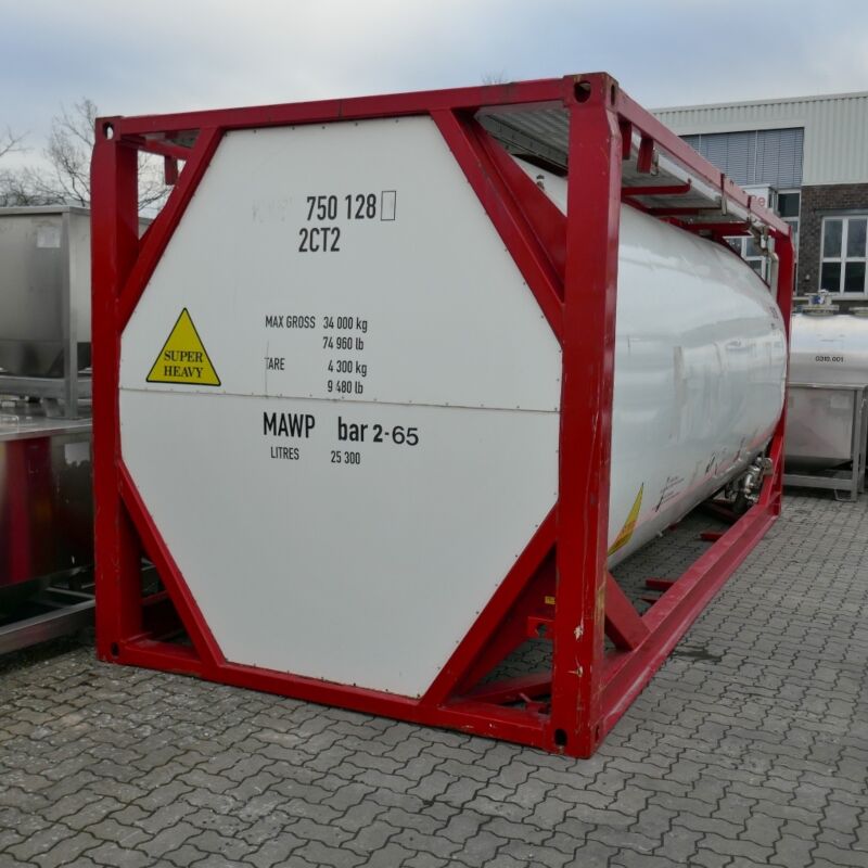 25300 Liter ISO-Tankcontainer / heiz-/kühlbarer Druckcontainer aus V4A