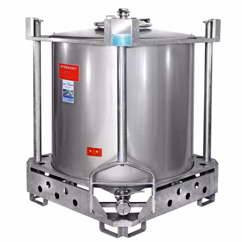 Brand new 1000 liter stainless steel container, AISI 304
