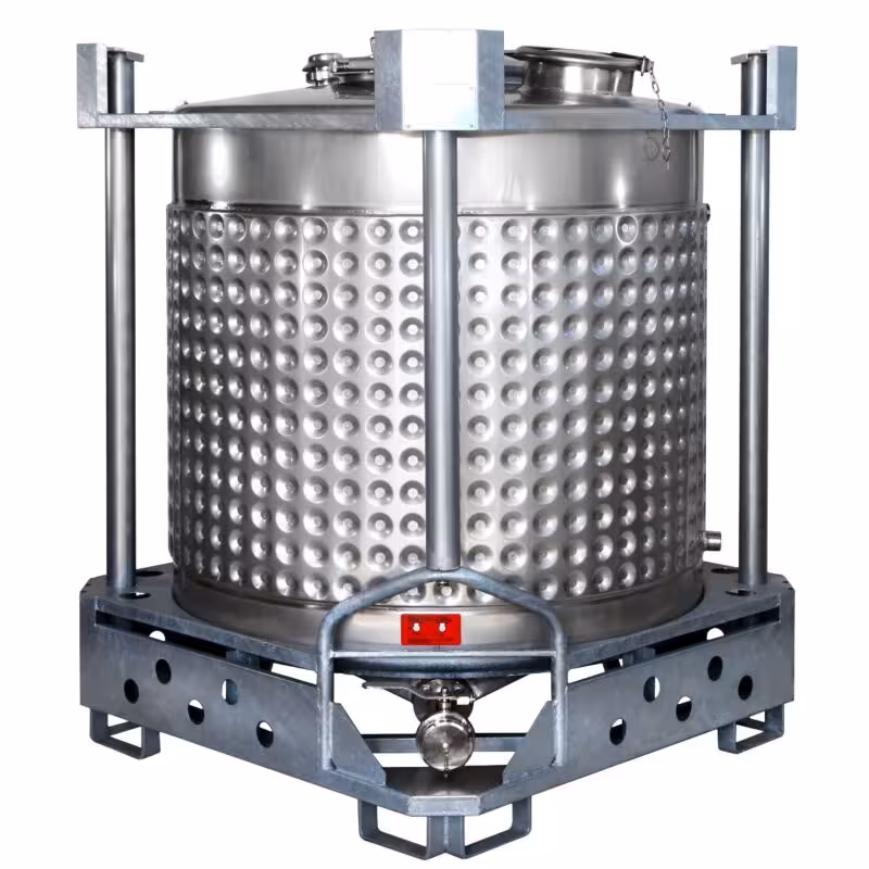 Serbatoio in acciaio inox 304 da 1000 litri, nuovo di fabbrica, riscaldabile/raffreddabile (con foro per la mano aggiuntivo)