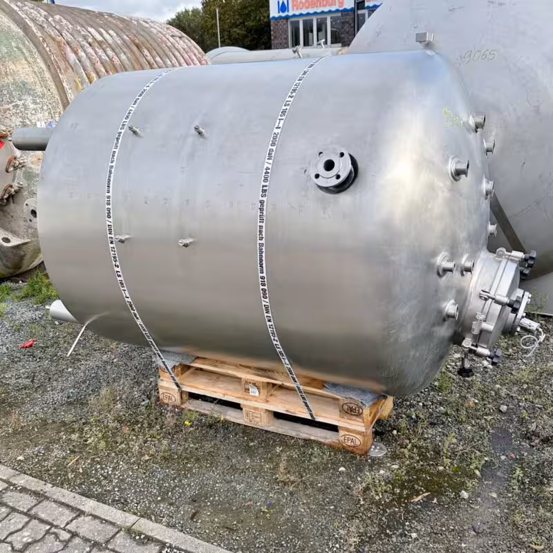 2068 Liter heiz-/kühlbarer Druckbehälter aus V4A