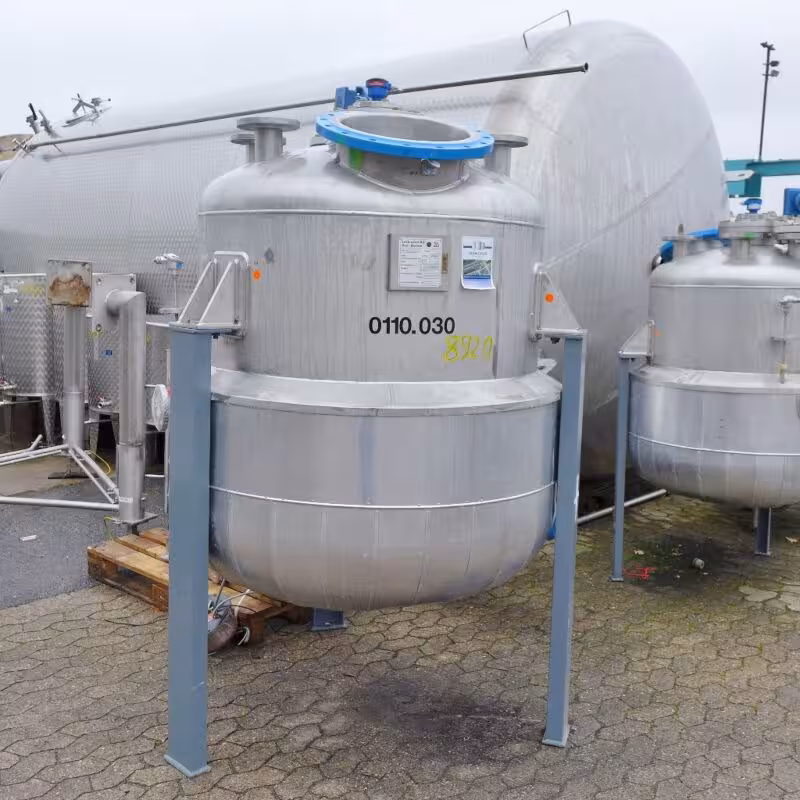 1495 Liter heiz-/kühlbarer Druckbehälter aus V4A