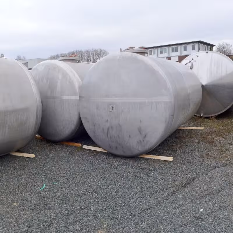 Serbatoio di sicurezza a doppia parete da 15000 litri, inutilizzato, in acciaio inox 304 secondo DIN-EN 12285-2