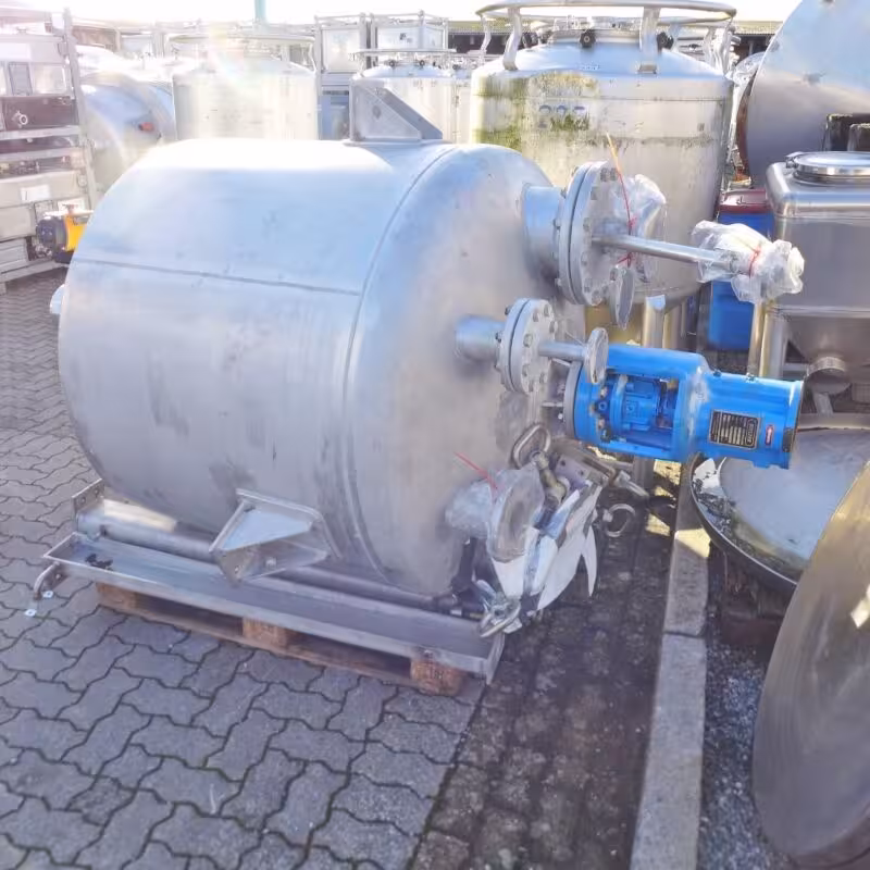 1356 Liter Druckbehälter aus V4A mit Balkenrührwerk