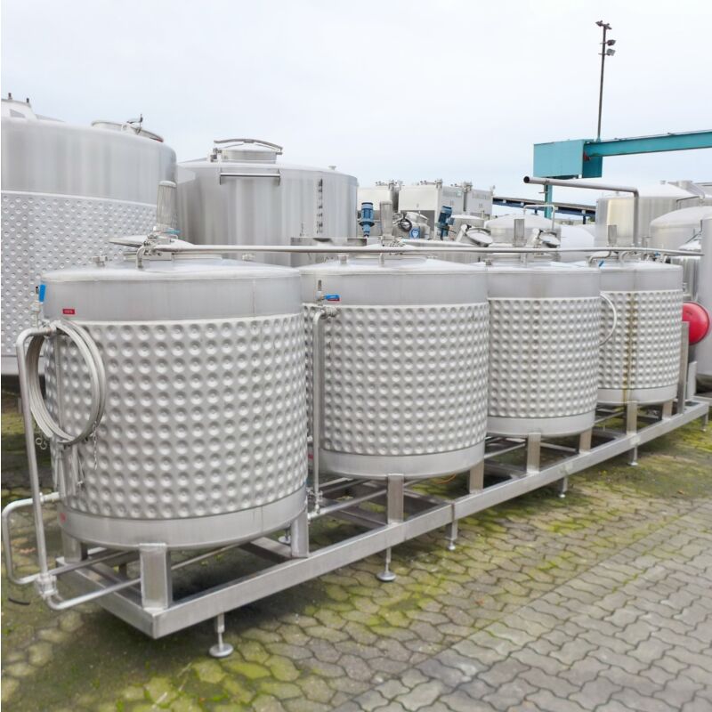 1600 litri (4 x 400 litri) serbatoio riscaldabile/raffreddabile in acciaio inox 304