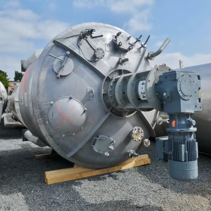 17300 Liter Mischbehälter aus V2A mit 27 kW Balkenrührwerk (ex-geschützt)