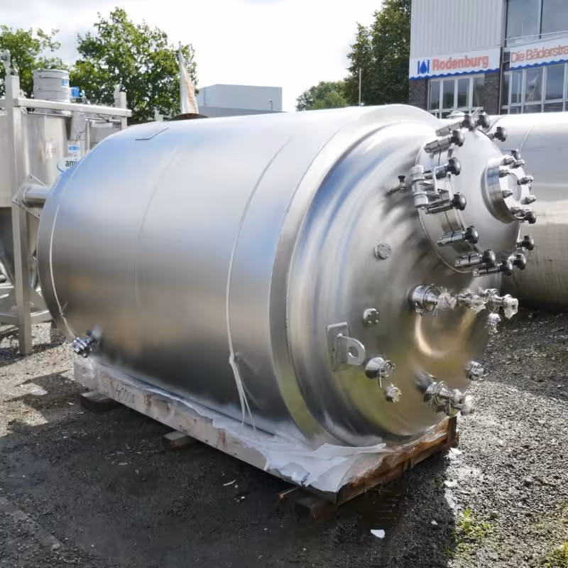 Recipiente a pressione riscaldabile/raffreddabile da 4700 litri, inutilizzato, in acciaio inox 316 (1.4539).