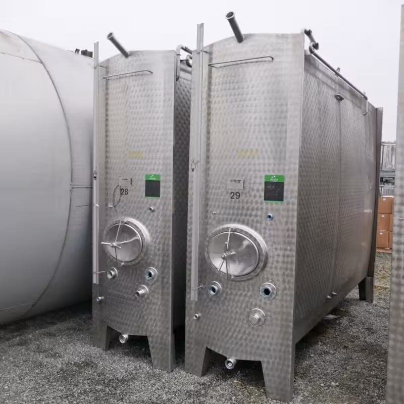 6350 Liter heiz-/kühlbarer kubischer Lagerbehälter aus V2A