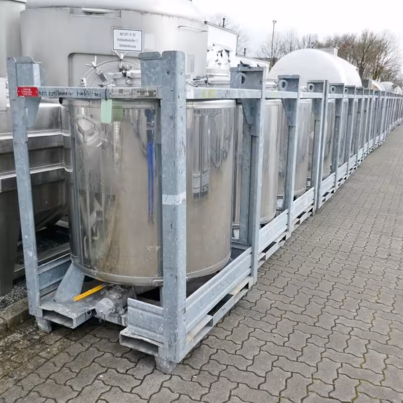 1000 Liter IBC Rundcontainer aus V2A
