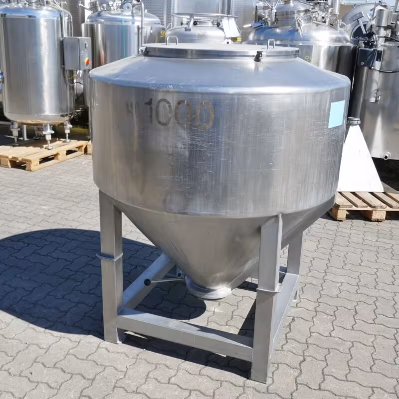 1000 liter conical container Bohle MC 1000, Aisi 304
