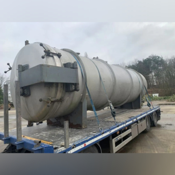 16300 liter horizontal vacuum tank, Aisi 304