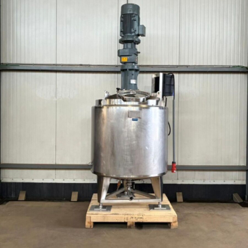 1000&#x20;Liter&#x20;heiz-&#x2F;k&#xFC;hlbarer&#x20;Mischtank&#x20;aus&#x20;V4A&#x20;mit&#x20;Scheibenr&#xFC;hrwerk