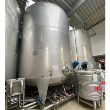 Serbatoio di stoccaggio verticale da 50.000 litri in acciaio inox 304 con agitatore a elica laterale