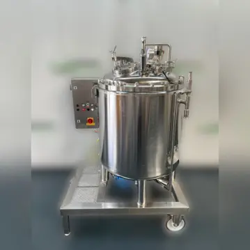 425 Liter mobiler Pharmazie Druckbehälter aus V2A mit Magnetrührwerk