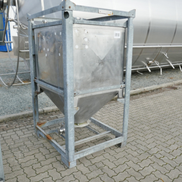 1100 liter conical container made of stainless steel 304 (galvanized frame)
