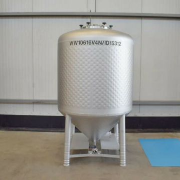 Recipiente a pressione per riscaldamento/raffreddamento da 1300 litri in acciaio inox 316, nuovo di fabbrica.