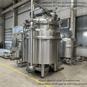 2911&#x20;liter&#x20;heat-&#x2F;coolable&#x20;pressure&#x20;vessel&#x20;&#x28;Becomix&#x29;,&#x20;Aisi&#x20;316&#x20;with&#x20;anchor&#x20;agitator