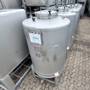 Conteneur rond vertical de 1000 litres en acier inox 304,DE,FR