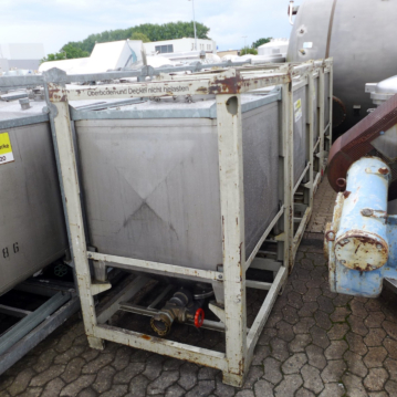 Conteneur de 1000 litres en acier inox 304,DE,FR (châssis galvanisé)