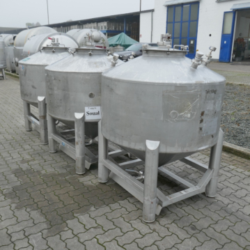 800 liter konischer Pharma-container van RVS 316