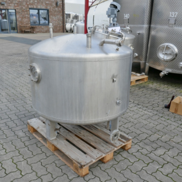 800 liter opslagtank van RVS 304 met Schauglas