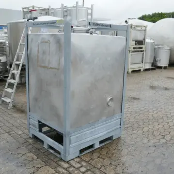 1000&#x20;Liter&#x20;heiz-&#x2F;k&#xFC;hlbarer&#x20;IBC&#x20;Container&#x20;aus&#x20;V2A